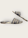 Dior Deep Blue Embroidered Cotton T-waldjui D-WAY Mule Sandals 130703921 [P]