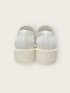 Prada White Triangle Logo Brushed Leather Loafers 135285030 [P]
