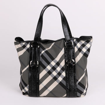 Burberry Patent Canvas Check Black Shoulder Bag 148726048