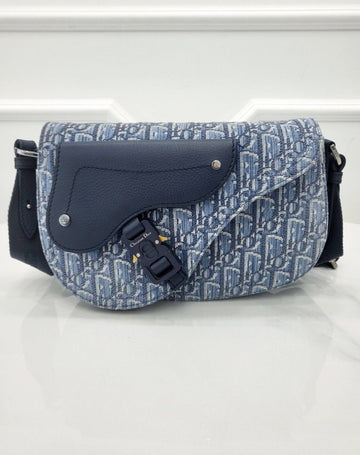 DIOR Oblique Jacquard Saddle Strap Bag Blau 1ADPO325YKY H04E 148726243