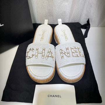 CHANEL Twist Mule Weiß Slipper 39 148733941