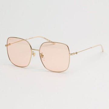 Gucci Sunglasses GG1195SK 002 Luxury Square Metal Asian Fit Pink 79694548