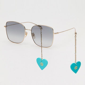 GUCCI Sonnenbrille GG1030SK 003 mit Herzketten-Applikation, asiatische Passform 62831770