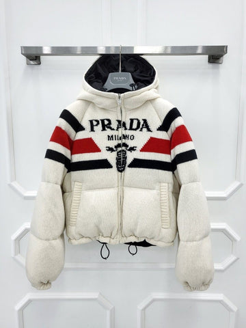 PRADA 女性カシミヤダウンジャケット ホワイト 36 292030 10PA 148807156