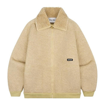 Miu Miu Cotton Fleece Zip-Up Blouson Jacket 148549945