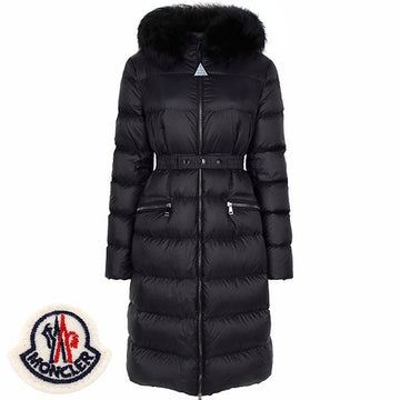 MONCLER Black Boedic Hooded Fur Goose Long Down Jacket 1C00022 595FE 999 148808843