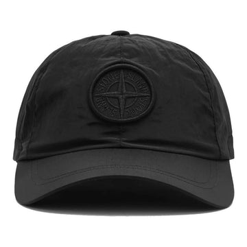 STONE ISLAND Stein 24SS Logo Stickerei Nylon Baseballmütze Schwarz 801599576 A0029 92380559