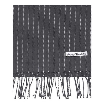 ACNE STUDIOS Stitch Stripe Wollschal Grau 23SS 902 45907398