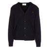 AMI Small Heart Logo Wool Cardigan Black 147837664 [P]