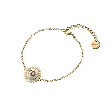 Dior Petite CD Baroque Pearl Heart Gold Finish Bracelet 36130-1 148889926