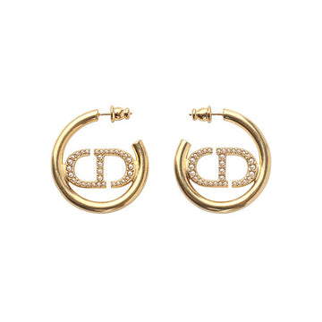Dior Montagne 30 Gold Finish Metal CD Pearl Earrings 36130-3 148890049