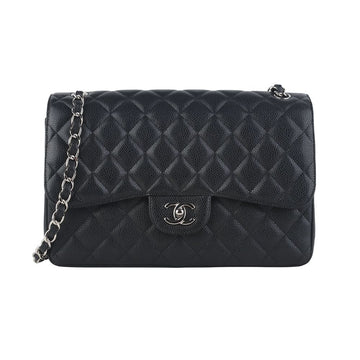 CHANEL Caviar Classic 2.55 Silver Large Jumbo A58600 148890169