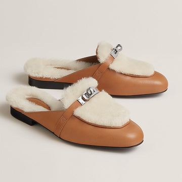 Hermes OZ Kelly Fur Shearling Mule Sandals H252147Z A3 148896714