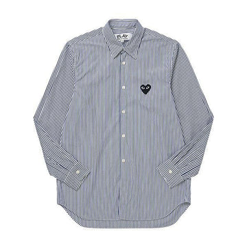 COMME DES GARCONS プレイブラックハートワッペンストライプシャツ 1 (P1B018 1) AX-B018-051 1 144598648 [P]