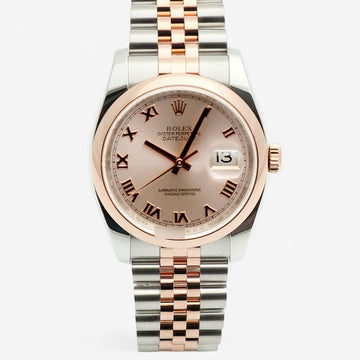 ROLEX Datejust 36 Roségold Römischer Ziffernblatt 116201 Herren Kombi-Uhr 2009 148977834