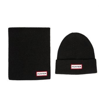 HUNTER マフラー ビーニー セット HXRU0047251 BLK 148995889