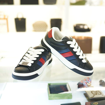 Gucci Men's 3-Stripe Leather Sneakers Black 791394 AADMG 1075 149000037