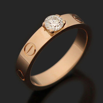 Cartier 18K Pink Gold 0.23 Carat Diamond Solitaire Love Ring 48 149006430