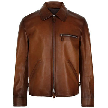 BERLUTI Kakao Intenso One Jour Patina Bomber Lederjacke Blau R29LBL146002 S64 149014803