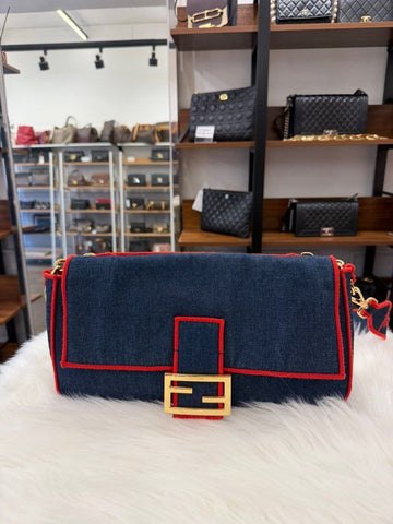 FENDI バゲットバッグ デニム ラージ(8BR771) 149043898