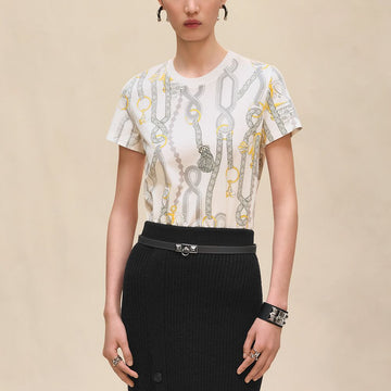 HERMES Palefroi Remix ストレート Tシャツ H5H4628DS9040 146961363