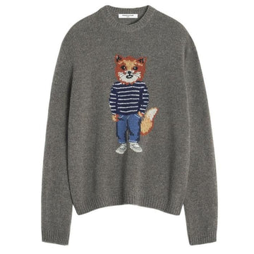 MAISON KITSUNE Dressed Fox Intarsia Wolle Strick PM00806KH0002-H170 149054373