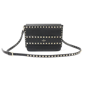 Valentino Black Calfskin Gold-tone Rockstud Clutch Crossbody UW2B0E86BOL 149076945