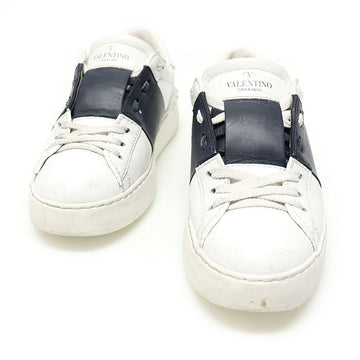 Valentino White Marine Navy Calfskin Hidden Open Women's Sneakers 35 149077077