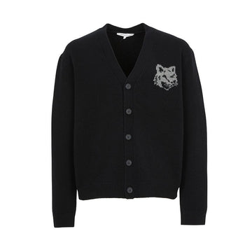 MAISON KITSUNE Fox-Haar Intarsien Herren Cardigan 0391 PM00509KM0329 149082940