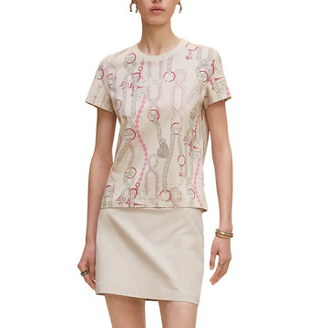 HERMES Palefroi Remix ストレート Tシャツ H5H4628DSIX38 147448192