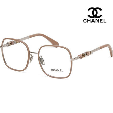 CHANEL Eyeglass Frame CH2215 C261 Windsor Logo Decorative Square Beige Luxury Fashion 140967683