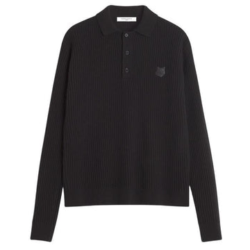 Maison Kitsune Foxhead Wool Ribbed Polo Jumper PM00213KT1149-P199 149128086