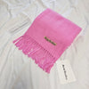 Acne Studios Narrow Wool Fringe Scarf (Bubble Pink) 146930643 [P]
