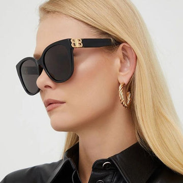 BALENCIAGA Sonnenbrille BB0103SA 001 Runde Horn Rahmen Luxus Mode Asiatische Passform 73005901