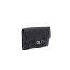 CHANEL AP0214 Schwarz Lammleder Silber CC Klassische Kartenetui kk33807060 149160196 [P]