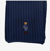 POLO RALPH LAUREN Solid Denim Bear Ribs Strickschal 433 149163100 [P]
