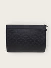 Louis Vuitton Black Pochette Monogram Shadow Clutch Bag 149164661 [P]