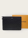 Louis Vuitton Black Pochette Monogram Shadow Clutch Bag 149164661 [P]