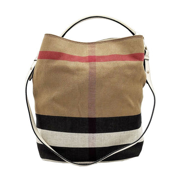 Burberry White Leather House Check Susanna Hobo 2WAY 3959022 149211453