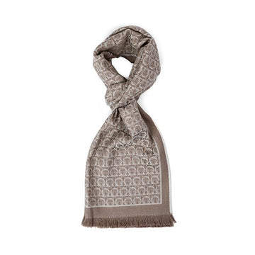 SALVATORE FERRAGAMO 間違いのモノグラムジャカードウールスカーフ (327955 736640) 145240017