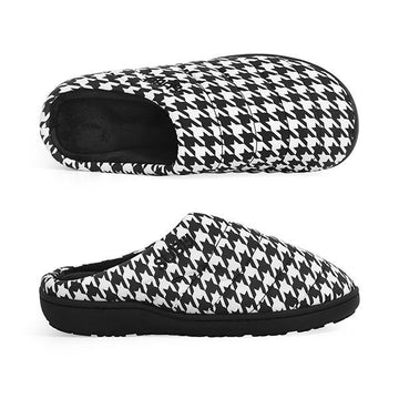 SUBU Hounds Tooth Original Permanent F-Line Houndstooth Check Fleece Padded Slipper (SB-17) 146710422