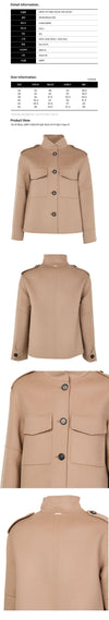 MaxMara 25FW FREE Epaulette Wool Draped Jacket Sand 2529046043 094 149268387 [P]