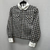 Celine Cropped Check Silk Shirt (55) 149276960 [P]