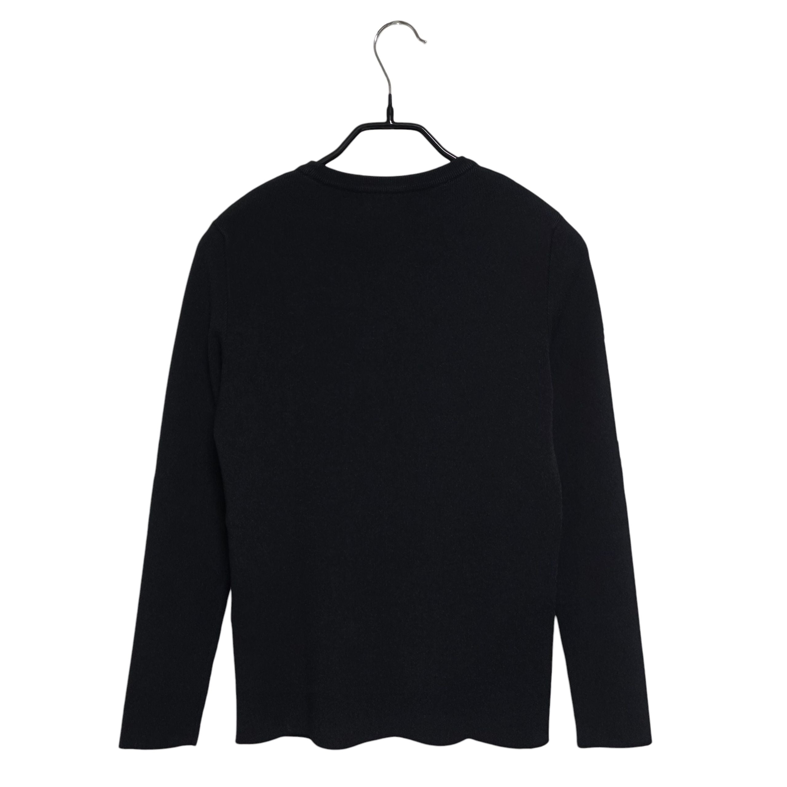 VALENTINO ロゴニット Valentino Women's Wool Blend V Logo Inlay Alpaca Sweater, Black