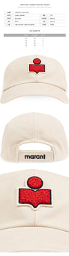 ISABEL MARANT Cap mit Logo-Patch in Ecru 25SS TYRON 23EC stamp 132771261 [P]