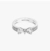 Pandora Sparkling Bow Double Row Silver Ring 144701677 [P]