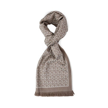 Salvatore Ferragamo Gancini Monogram Jacquard Wool Scarf 32 7955 0736640 145240017 [P]