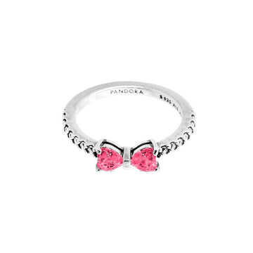 PANDORA スパークリング ピンク ボウ シルバー リング 193510C01 144701708