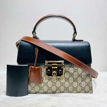 Gucci Padlock Supreme Top Handle Tote Bag Shoulder Bag 453188 149300177 [P]