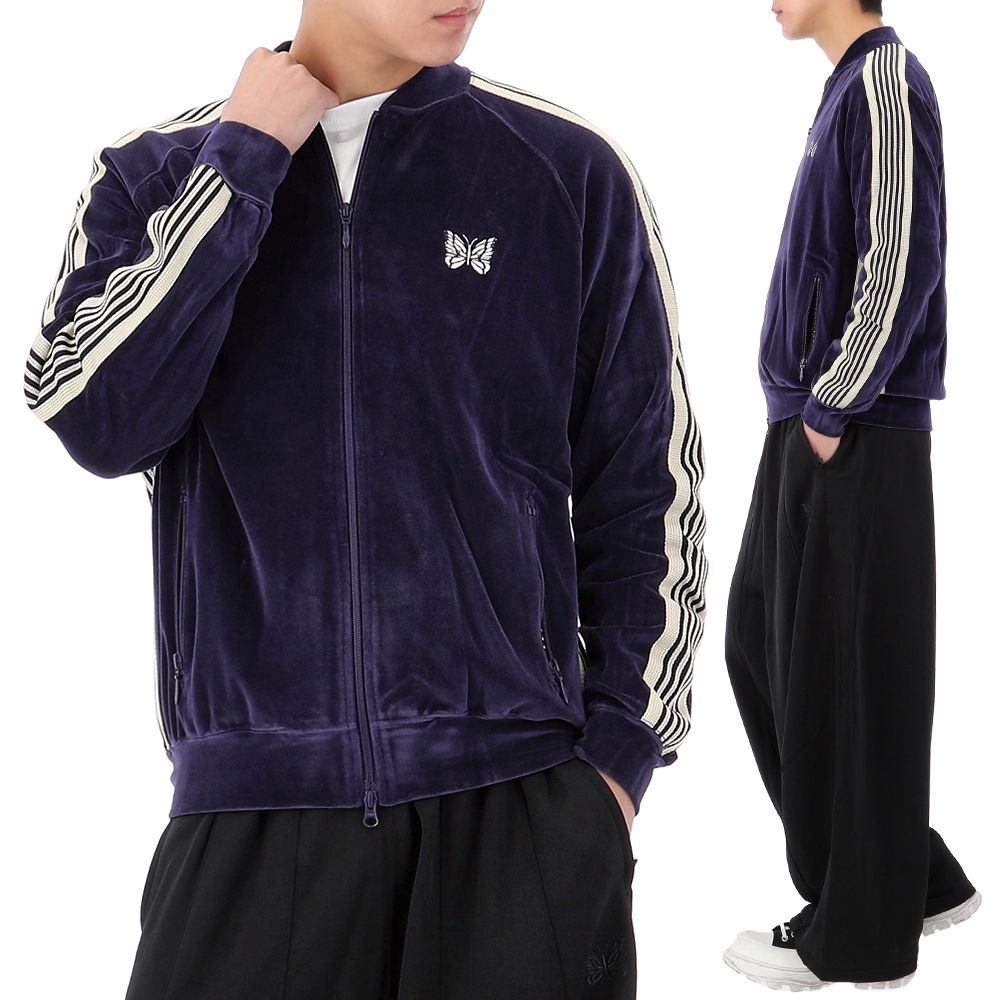 Needles Velour Track Jacket RW323 NAVY 25FW 149324360 – trenbe